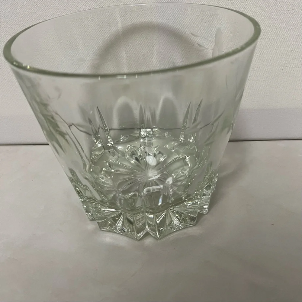 Princess House Heritage Crystal Ice Bucket VTG Etched Glass